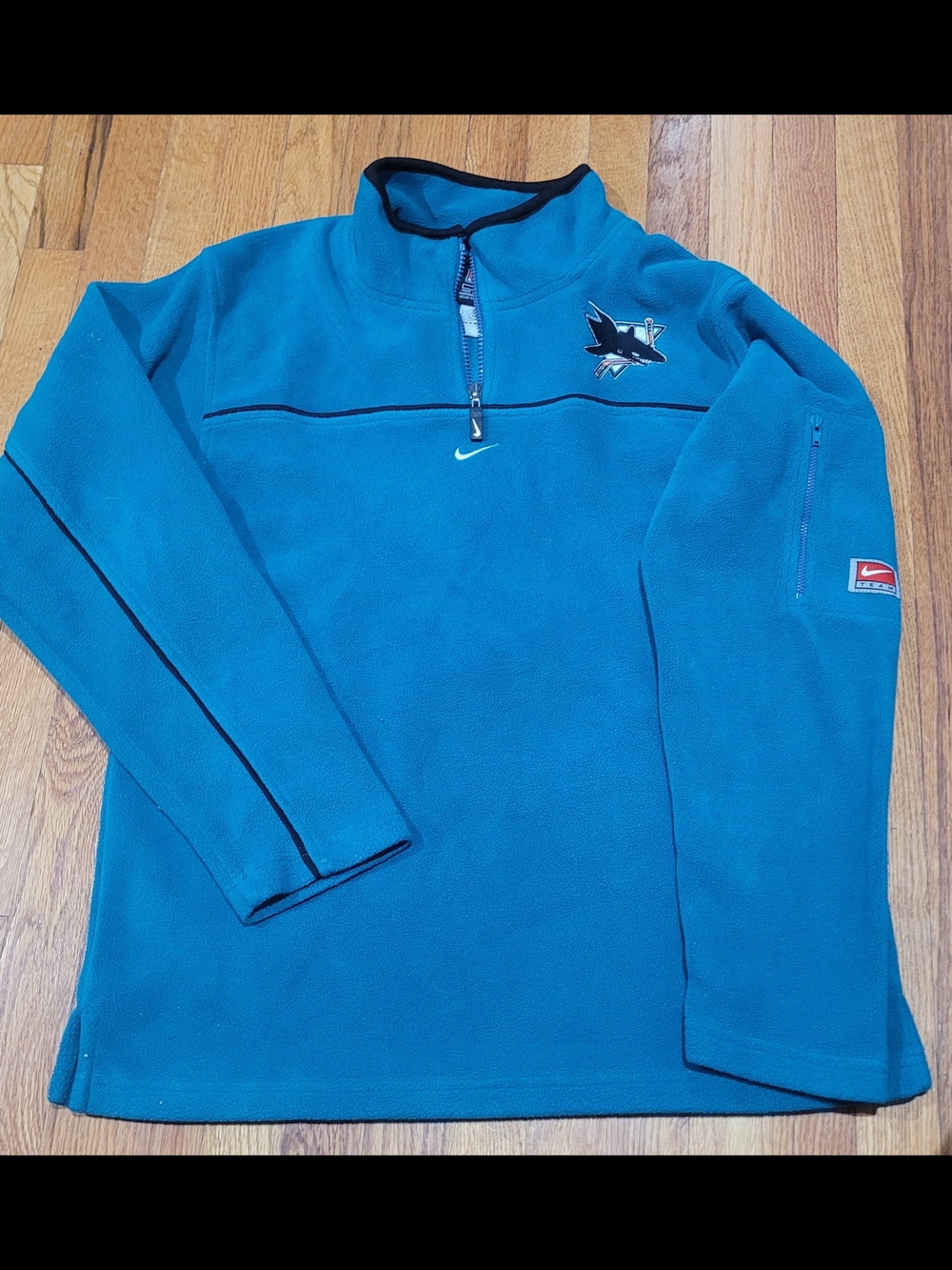 Nike Teal Blue Half-Zip Fleece Pullover Jacket